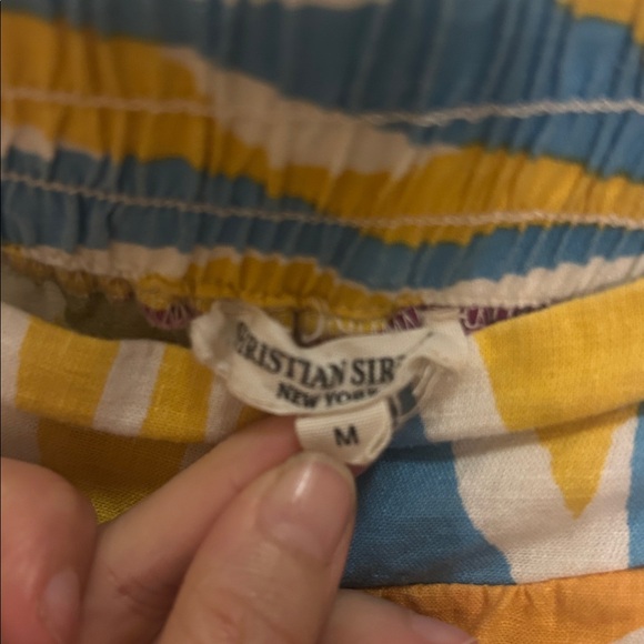 Christian Siriano Colorful Tropical Print M linen wide-Leg Pants - Picture 2 of 3